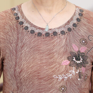 维迩旎 2019秋季新款女装中老年人奶奶装休闲套装妈妈装两件套装 MMFL2588 红色 5XL 145-155斤左右