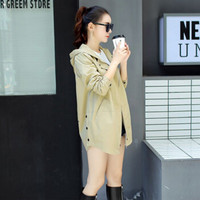 BANDALY 风衣女2019秋季女装新款长袖中长款拉链连帽修身显瘦个性简约百搭风衣 yzLXY77611 卡其 L