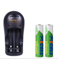 PKCELL 比苛 7号充电电池 600mAh 2节 充电器