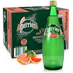 Perrier巴黎水西柚味气泡水 天然矿泉水 750ml*12瓶整箱装 *3件