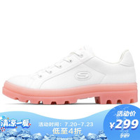 斯凯奇 SKECHERS 经典休闲鞋果冻底 女子运动鞋 小白鞋 155114/WLPK 白色/浅粉色37码 US7码