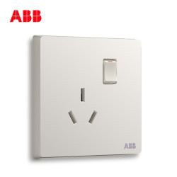 ABB开关插座无框轩致雅典白86型插座面板16A空调带开关插座AF228 *3件