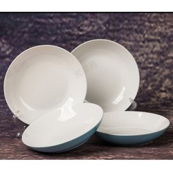 句途  新骨瓷日式碗盘套装 蓝色梦想 7英寸盘 4个装