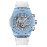 HUBLOT 宇舶 BIG BANG系列 男士自动机械手表 45mm 蓝色 白色织物边带 圆形