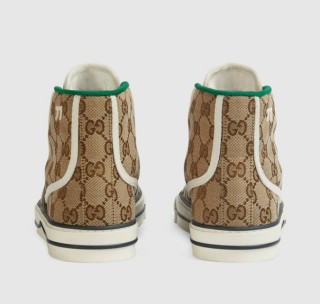 GUCCI 古驰 Tennis 1977系列女士经典GG高帮帆布鞋