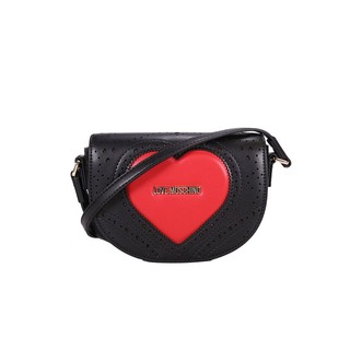 LOVE MOSCHINO 爱莫斯奇诺 镂空心形斜挎包单肩包 JC4217-00A 黑色