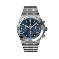 BREITLING 百年灵 机械计时系列 男士自动机械手表 B01 42mm蓝盘 银色精钢表带 圆形