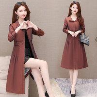 BANDALY 2019秋季新品女装风衣女外套流行中长款韩版修身气质大码休闲薄 KKWH1262 咖色 2XL