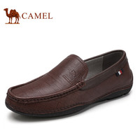 骆驼（CAMEL）  时尚轻便软底商务休闲皮鞋男 A912266740 棕色-1 39