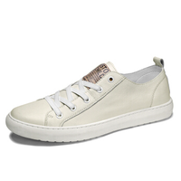 皓顿（HAUT TON）休闲男鞋头层牛皮运动小白鞋男时尚百搭平底板鞋子 1911XB076 白色 38