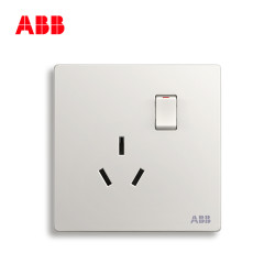 ABB开关插座面板 轩致无框雅典白色空调16A一开三孔带开关AF228 *3件