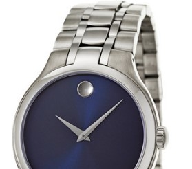 MOVADO 摩凡陀 博物馆系列 0606369 男士时装腕表 39mm 蓝色 银色 不锈钢