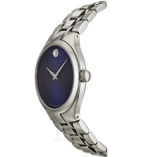 MOVADO 摩凡陀 博物馆系列 0606369 男士时装腕表 39mm 蓝色 银色 不锈钢