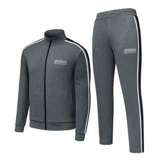 乔丹 男装针织运动套装跑步套装卫衣裤两件套 XWW3382321 深花灰 XL