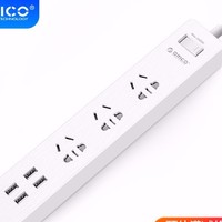 历史低价：ORICO 奥睿科 USB智能插排  3孔4USB-1.8m