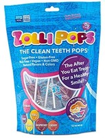 Zollipops持久性清洁牙齿污染物，抗蛀牙棒棒糖，各种美味口味，75支