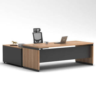 兰冉 老板桌大班台经理总裁办公桌主管桌电脑桌椅组合LR-BT1202 博雅 1.6米+【含侧柜】