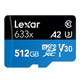 Lexar 雷克沙 633x MicroSDXC UHS-I U3 A2 TF存储卡 512GB