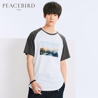 PEACEBIRD 太平鸟 B1DA71513 男士印花T恤