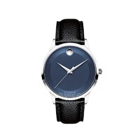 MOVADO 摩凡陀 MODERN CLASSIC 现代经典系列 0607123 男士机械腕表 40mm 蓝色 黑色 牛皮