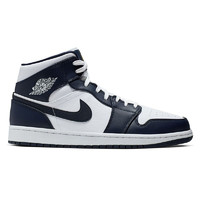 AIR JORDAN 正代系列 Air Jordan 1 Mid 男子篮球鞋 554724-174 蓝黑蓝/大学蓝/白 43