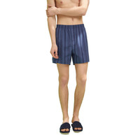 网易严选 男式梭织棉家居短裤男士内裤棉阿罗裤 舒适百搭 蓝色条纹XXL