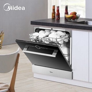 美的（Midea）8套 嵌入式 家用洗碗机 WIFI智控 银离子抑菌 高温除菌 29min快速洗 全自动刷碗机H1