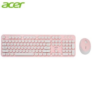 宏碁（acer）KM41-6P键鼠套装 无线键鼠套装 办公键盘鼠标套装 防泼溅 电脑键盘 鼠标键盘 粉色