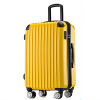 旅行之家（Travelhouse）拉链万向轮拉杆箱女托运行李箱女登机箱T1692 黄色（有扩展层） 20英寸登机箱
