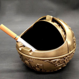 商品陌唯一 复古烟灰缸带盖 办公室客厅摆件 大号烟灰缸创意带盖 工艺