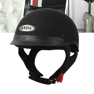KYON 摩托车/电动车头盔 复古半盔 亮光白色 L