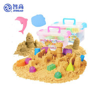 智高太空彩沙儿童玩具沙 手工DIY玩具套装沙火星动力彩色沙粘土溜溜沙  粉色1斤装 *2件