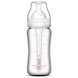 思拓科 婴儿宽口径奶瓶260ml  宝宝防胀气玻璃奶瓶 防摔学饮水瓶耐高温