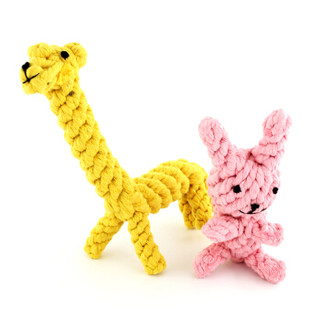 京东PLUS会员：洛楚 Luxchic 宠物玩具 狗狗猫咪犬玩具 棉绳长颈鹿兔子玩具 2个装 *8件