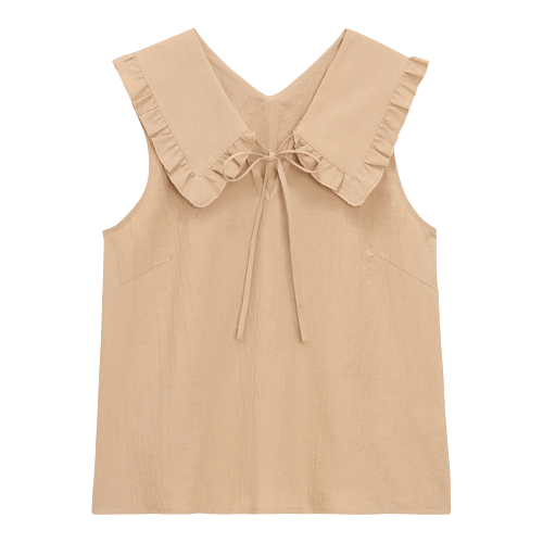 GU 极优 女士纯棉宽领无袖衬衫328524