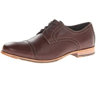 ROCKPORT 乐步 Castleton Cap Toe 男款休闲皮鞋 Dark Rum US 7