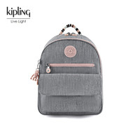 kipling女士帆布背包2020年新款时尚简约休闲潮流书包双肩包|ROSE 麻灰彩条拼接