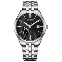 CITIZEN 西铁城 AW7000-58E 男士光动能表 复古白盘 带日期 41.5mm 黑色 银色 不锈钢