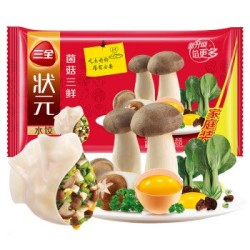 三全 状元水饺 菌菇三鲜口味 1.02kg *5件