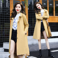 BANDALY 2019秋季新品女装风衣女中长款小个子外衣流行英伦风外套 GZZXFS9001 黄色 M