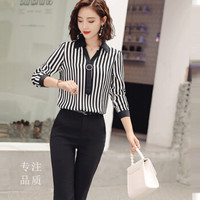 MAX WAY 女装2019新款秋季衬衫女工作服正装职业修身衬衣女装OL NYml151 西裤 L