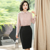 米兰茵（MILANYIN）女装019新款秋衬衫女工作服正装职业修身衬衣女装OL NYml178 西裙 L