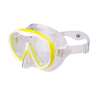 watertime游泳浮潜三宝套装单面潜水镜成人全干式呼吸管装备面罩 黄色