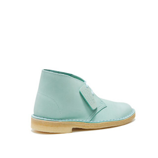 Clarks 其乐女鞋Desert Boot.休闲圆头沙漠靴短靴女低跟 261173454【浅蓝色磨砂皮】