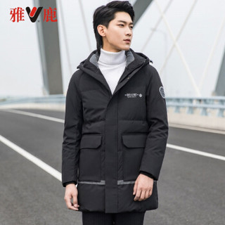 雅鹿 男士休闲羽绒服 2019冬季新款帅气有型保暖时尚连帽外套 YB67U1220 中国红 180/XL