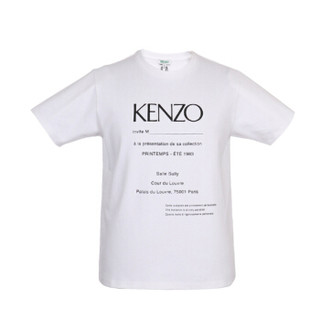 KENZO 高田贤三 男士白色混纺LOGO图案短袖T恤 F95 5TS018 4CB 01 L码 180/88A