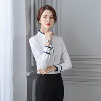 米兰茵（MILANYIN）女装2019新款秋衬衫女工作服正装职业修身衬衣女装OL NYml171 白色衬衫 4XL