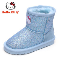 HELLOKITTY 童鞋女童雪地靴 冬季新款儿童雪地靴加绒保暖宝宝棉靴 K8646801月色32