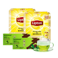 立顿（Lipton） 红茶  茶叶 精选红茶 绿茶组合套装（红茶100包200g * 12+绿茶25包50g * 12）3000g