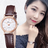 韩国气质时尚潮流女士经典圆形皮带手表